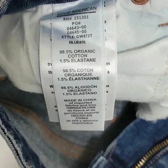 Good American Good Waist Distressed Skinny Ankle Jeans Blue476 - Picture 10 of 14